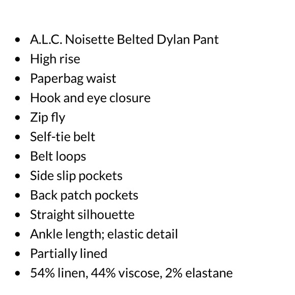A.L.C Noisette Belted Dylan Pant Size 2 - Picture 4 of 4